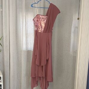 Elegant Mauve One-Shoulder Dress